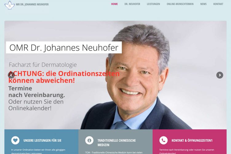 Dr. Neuhofer: Terminbuchungssystem und Website