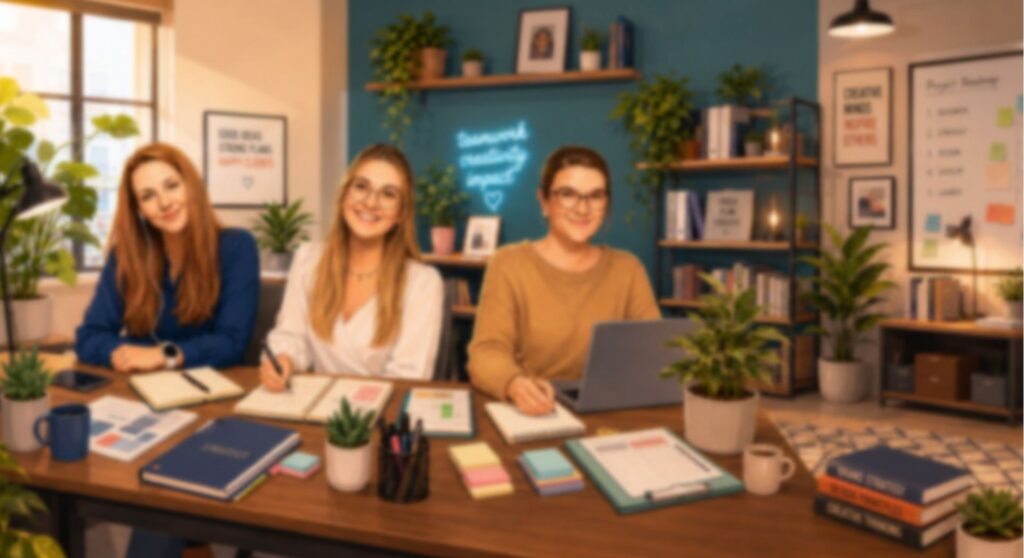 Agenturbild - von links nach rechts, Angela, Anna-Sophie und Elisa